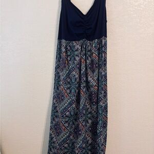 Cacique Navy Paisley Pattern Maxi Dress